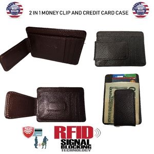 RFID Blocking, Genuine Leather Slim Wallet